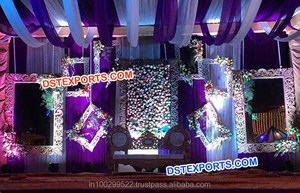 Purui — panneau de photos de mariage indien, cadre arrière, en Fiber, pour la scène, aspect élégant - Product Image 4