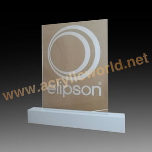 Placa de premio personalizada con borde LED, signo acrílico transparente con base negra - Product Image 3