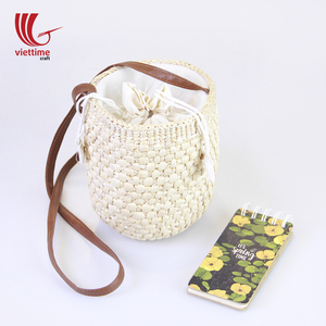 Viettime Craft Vintage Water Jacinto Bolsa de paja con cuerda de cuero-Venta al por mayor Bolso de playa para mujer - Product Image 2