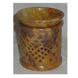 Soapstone Handmade Aroma <b>Oil</b> Natural Soapstone Fragrance Aroma <b>Oil</b> <b>Burner</b> Handmade Soapstone Aroma <b>Oil</b> Diffuser Round Designs - Product Image 1