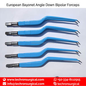 Pinza Bipolar Electro aislada bayoneta europea, ángulo hacia abajo, punta de 22cm, 1,5mm - Product Image 2