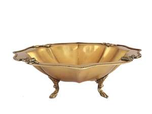 ถาดเสิร์ฟโลหะรูปทรงสี่เหลี่ยมผืนผ้าลายกลีบดอกไม้สีทองเหลืองโบราณ พร้อมรูปทรงและขนาดที่ปรับแต่งได้ - Product Image 4