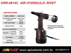 APLUS Pistola Remachadora Hidráulica 1/4 \ "Blind 4166lbs Tracción 19mm Longitud de Carrera Carcasa Compuesta para Remachadoras de Aire - Product Image 2