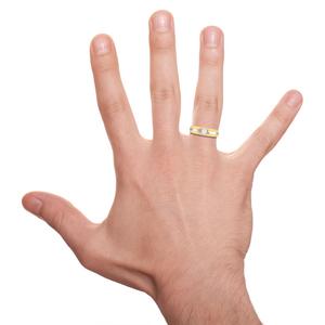 แหวนเพชรแท้สีขาวธรรมชาติ 0.15 กะรัต สำหรับผู้ชาย ทองคำ 14k สีเหลือง แหวนเพชรผู้ชาย แหวนเพชรสำหรับผู้ชาย - Product Image 6