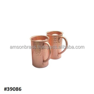 Artículos de bebida de cobre tradicional para el hogar y hoteles, venta al por mayor, taza de Mula martillada de Moscú de cobre clásico puro, latón con asa - Product Image 5