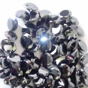 100% निचले स्तर के दौर जेट काले ढीला हीरे बनाने के लिए ठीक गहने, ब्लैक डायमंड कैरेट