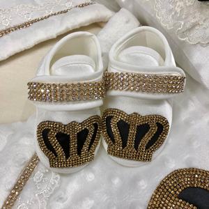 Tela de algodón con burbujas de bambú de manga larga personalizada, conjunto de pelele y Manta para bebé, cojín de joyería para bebé, venta al por mayor, 4 piezas - Product Image 4