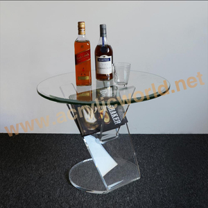 Mobilier de salon en acrylique, table basse moderne en verre à led, chaise de bureau en acrylique - Product Image 2