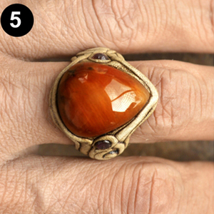Polymer Clay <b>Ring</b> Natural Gemstone GIA Classic Antique Copper Plated Wholesale Price - Product Image 1