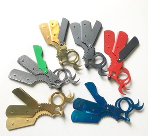 Anillo de un solo dedo Manual Metal Borde recto Maquinilla de afeitar Desechable Peluquería Cerrar Afeitado Corte de barba - Product Image 3