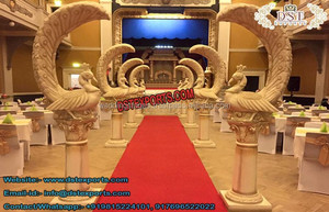 เสาทางเดินสำหรับงานแต่งงานแบบตะวันตก & รูปปั้นเทวทูตบันไดทางเข้าเวทีแต่งงานเสาทางเดินสีขาวสำหรับงานแต่งงาน - Product Image 5