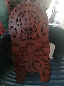 Soporte de Madera Tallado a Mano para Biblia, Soporte Plegable de Madera para Exhibición de Libros y Biblias - Product Image 4