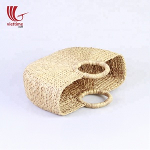 Venta al por mayor bolso de playa de jacinto de agua ecológico Estilo Vintage con adornos florales borla de perlas cierre abierto en Vietnam - Product Image 6