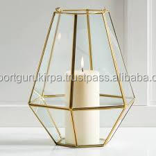 2018 dernier concepteur laiton miroir verre lanternes décor à la maison noël bougie support en gros fête décorations murales - Product Image 2