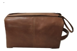 Sacs et étuis à cosmétiques en cuir véritable avec logo personnalisé pour trousse de toilette avec motif géométrique et fermeture à glissière de style tendance - Product Image 3
