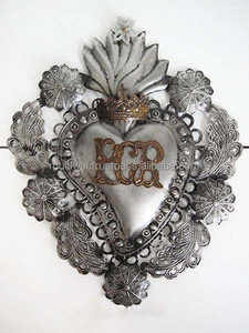 Ornement de coeur sacré en métal pour la décoration murale de la maison - Product Image 2