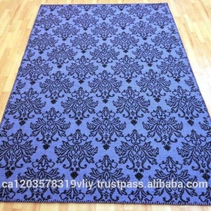 Tapis en laine indienne Dhurrie bleu saphir faits à la main de meilleure qualité tissage plat pour la prière et la décoration intérieure dans les chambres et les cuisines - Product Image 2