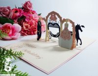 Cartes d'invitation Pop-Up de mariage, 10 pièces, personnalisées par découpe Laser