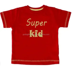 T-shirt col ras-du-cou pour enfants 100% coton, homme imprimé, bio délavé, premium, vente directe de l'usine indienne, 2020