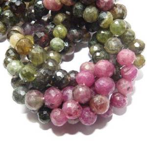 High Quality Faceted Round <b>Tourmaline</b> Stone Beads Multi-Color Loose Gemstones for <b>Jewelry</b> & Crafting - Product Image 1