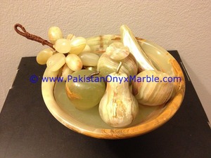 Meilleur prix Décoration intérieure Bol à fruits en pierre d'onyx de haute qualité Assiette Plat Socle Support Sculpté à la main Poli Modèle Artisanat en pierre - Product Image 4