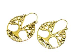 Pendientes de aro Life of Tree para mujer y niña, aretes de aro de latón, Color dorado, regalo, joyería 2021 - Product Image 3