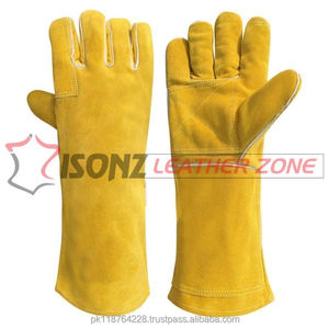 Gants de sécurité jaunes pour le soudage de la paume renforcée - Product Image 1