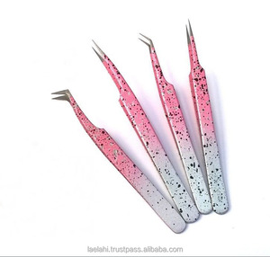 Lot de 4 pinces à épiler professionnelles 2026 à pointe droite et courbée pour extensions de cils, vente chaude pour la soudure de bijoux - Product Image 1