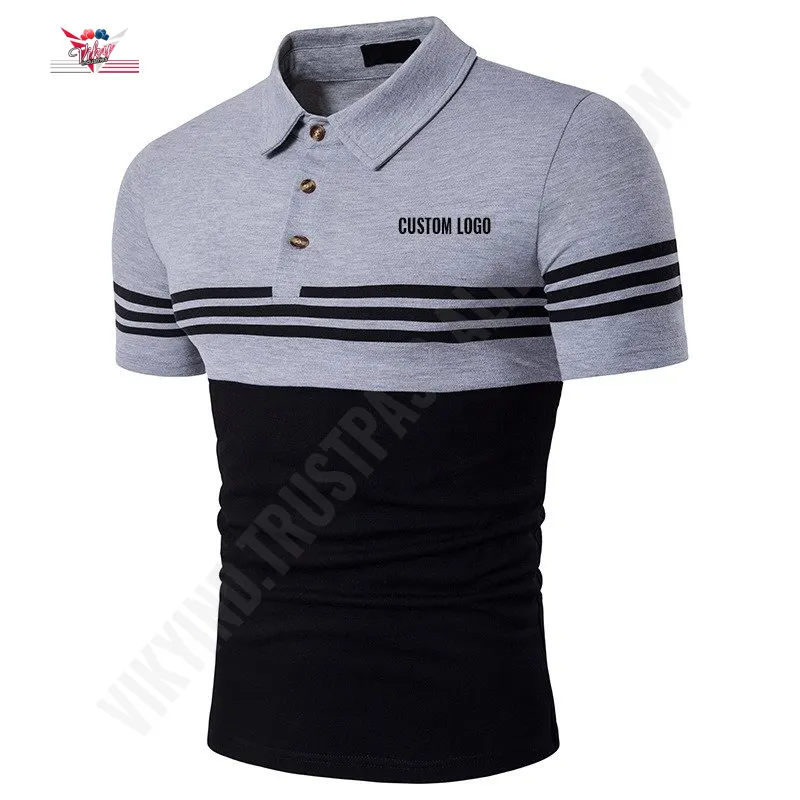 High Quality brand New arrival summer Men Casual Striped Polo Shirt