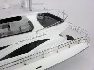 Argent Princesse Catamaran Modèle En Bois Bateau Peint Style Nautique Conception Européenne Nouveauté Cadeau - Product Image 2