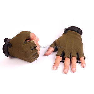 Venta al por mayor de alta calidad entrenamiento táctico medio fino guantes moto guantes tácticos Color caqui con logotipo personalizado - Product Image 3