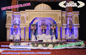 Decoración de Escenario para Bodas con Temática Mughal, Decoración de Escenario para Bodas Asiáticas, Fabricante de Escenarios para Bodas Indias Personalizados, Fondo de Escenario de Malasia - Product Image 3