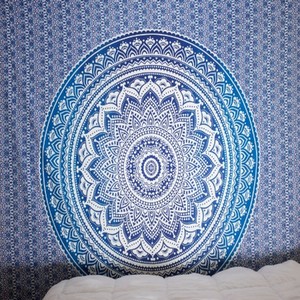 Ombre indio Mandala reina colgante de pared Hippie tapices playa manta colcha Aubusson impreso sábana Picnic Decoración - Product Image 3