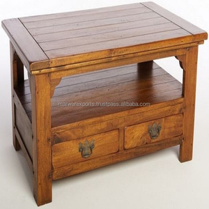 Table basse indienne de style traditionnel en bois de manguier mobilier d'extérieur polyvalent pour salle à manger cuisine salon hôtel salle de bain - Product Image 1