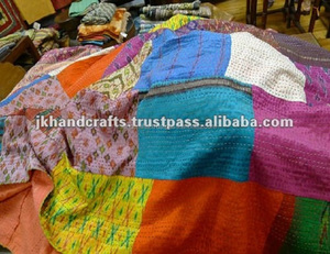 ผ้าห่ม Kantha สดใสเย็บปะติดปะต่อกัน - Product Image 1