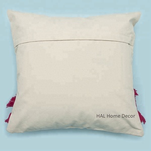 Cojín decorativo cuadrado de 18 x 18, funda de cojín de último diseño, cojín de sofá con mechones - Product Image 3