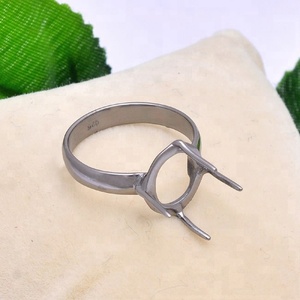 Conjunto de puntas de forma ovalada sólido. Anillo de Plata de Ley 925 para encontrar piedra lista anillo de moda joyería al por mayor CASA DE PLATA - Product Image 5