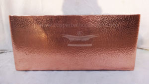 Fregadero de cocina de un solo cuenco de cobre 100% moderno, forma cuadrada, acabado martillado completo, pulido brillante, grifo duradero, delantal frontal - Product Image 2