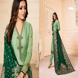 Дизайнерский Костюм сальвар камиз, индийская одежда дупатта из камня, шелковая сетка с вышивкой, Пакистанская женская одежда
