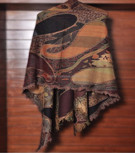 Boiled <b>Wool</b> Jamawar Jacquard Shawls <b>Scarves</b> - Product Image 1