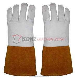 Guantes de soldadura industriales TIG MIG de cuero de vaca resistentes al calor de 35 cm, guantes para horno, guantes para parrilla, guantes para soldador de uso industrial - Product Image 5