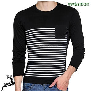 Beautiful mens oem design Long length Long Sleeve T Shirt For Men wholesale india tirupur Cotton Custom T-shirt - Product Image 6