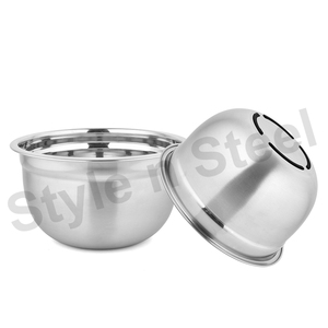 Ensaladera de frutas multifunción con tazón para mezclar servir alemán con tazón Base de silicona de acero inoxidable - Product Image 1