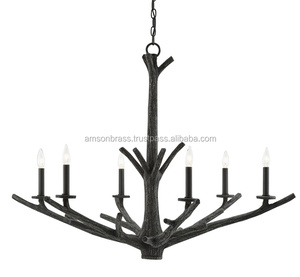 Araña decorativa con diseño de bola de tira de hierro y metal, candelabro moderno para decoración de Hotel, pieza elegante - Product Image 5