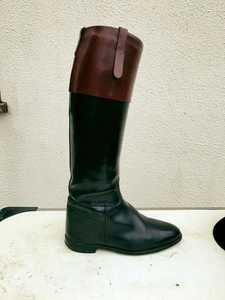 Top Qualité Noir Ciré Veau Bottes De Chasse - Product Image 2