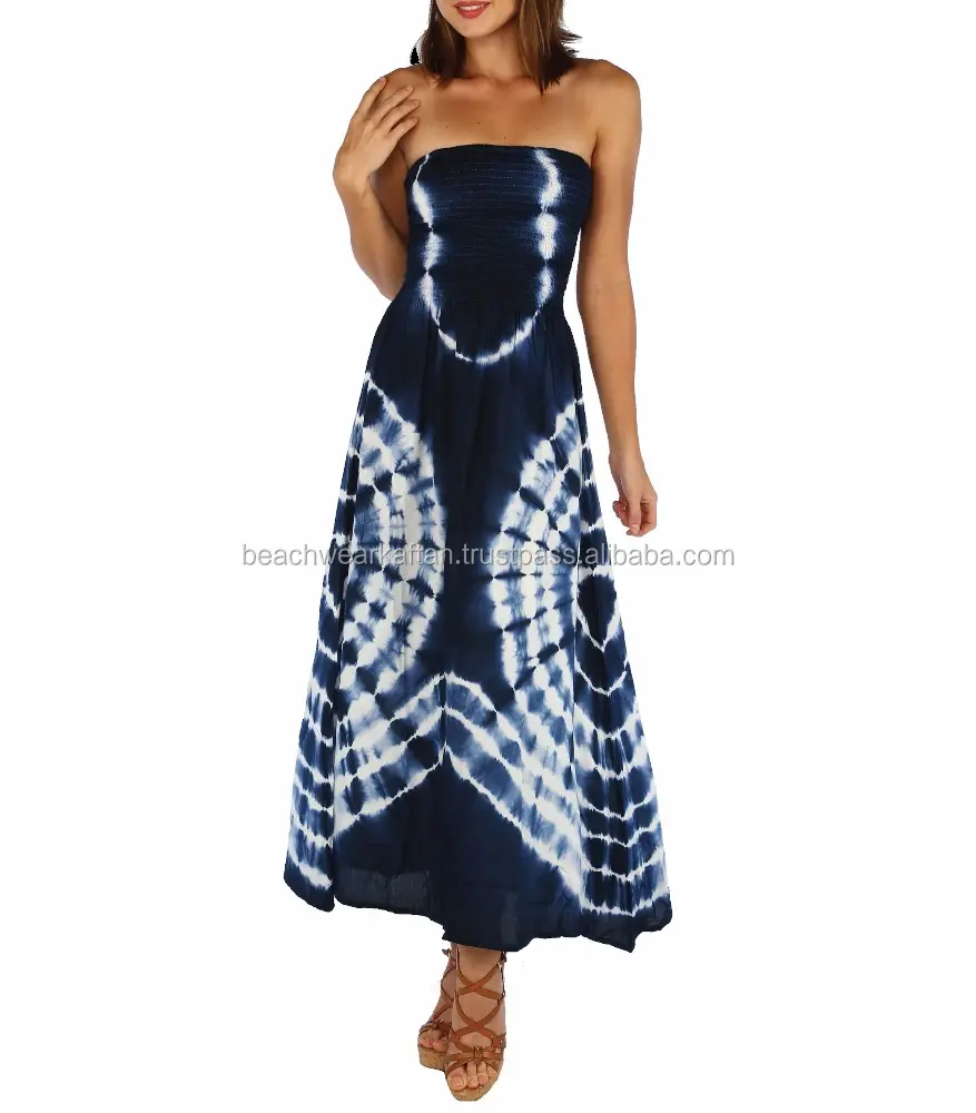 Girl's Casual Party Wear Rayon Tie Dye Tube Maxi Dress In Wholesale Rate