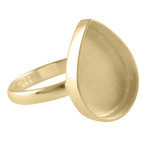 Bague en argent sterling plaqué or, sertie d'un ovale, style classique, cadeau de mariage, fiançailles, fête, anniversaire, unisexe - Product Image 3