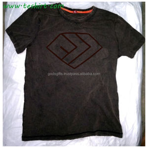 Usine directe unisexe Vintage-T-shirt lavé à l'acide dernière conception décharge imprimé Jersey fournisseur d'or indien formel prix bon marché - Product Image 1