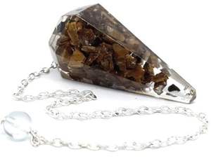 Offre Spéciale oeil de tigre Agate cristal pendule pierre semi-précieuse décoration de la maison pour Feng Shui EMF Protection pierre précieuse guérison - Product Image 1