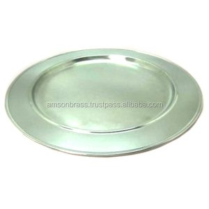 Prix de gros Assiette de service couleur argent Assiette de présentation en métal de qualité supérieure au design attrayant pour restaurant et table à manger à domicile - Product Image 2